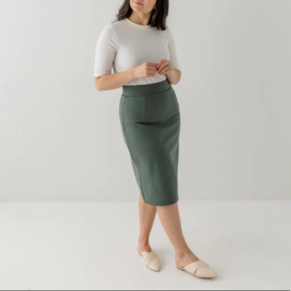 Modest Length, Olive Green Pencil Skirt!